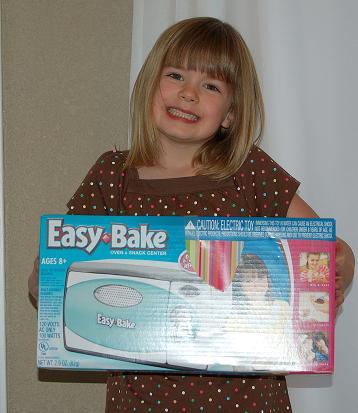 Grandma Sharon got her an Easy Bake oven...she loves it!